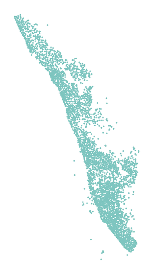Map of post offices in Kerala