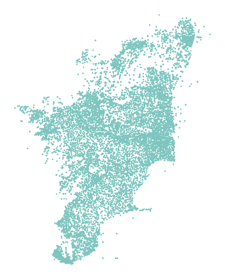 Map of post offices in Tamil Nadu